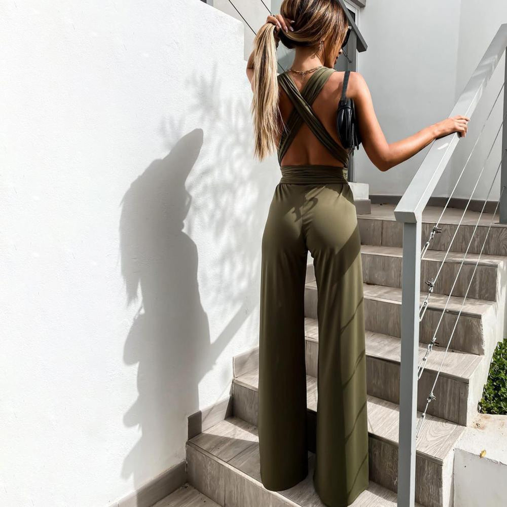 Regina | Elegante Wijde-Leg Jumpsuit met Strikceintuur