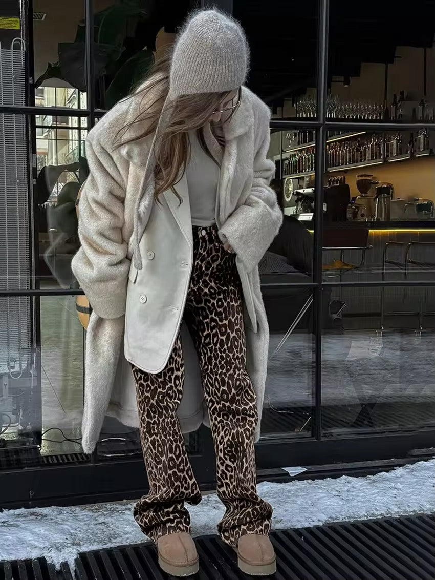Anke | Flared Broek met Panterprint