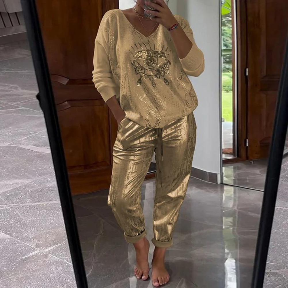Daria | Metallic Lounge Set