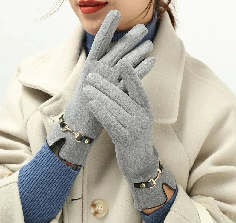 Elegante Warme Dames Handschoenen Met Ketting