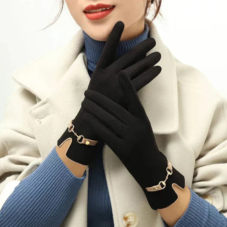 Elegante Warme Dames Handschoenen Met Ketting