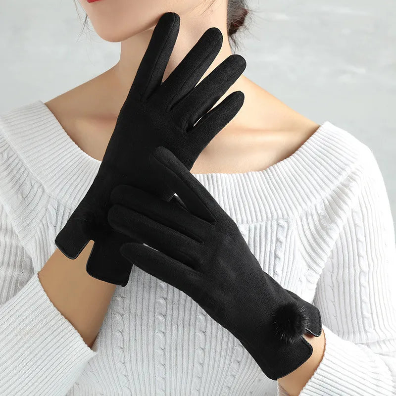 Elegante Warme Dames Handschoenen Met Ketting