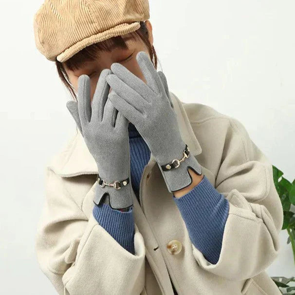 Elegante Warme Dames Handschoenen Met Ketting
