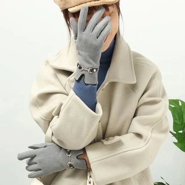 Elegante Warme Dames Handschoenen Met Ketting