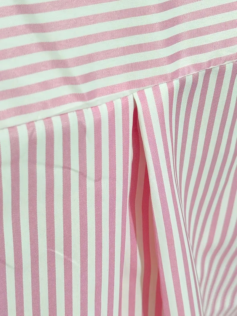 Gestreepte blouse voor vrouwen | knoopjes en lange mouw