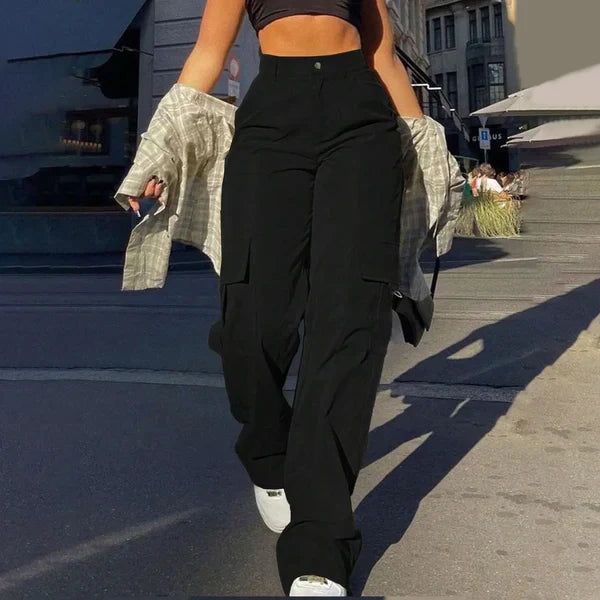 Cargo Broek met Hoge Taille - Streetstyle
