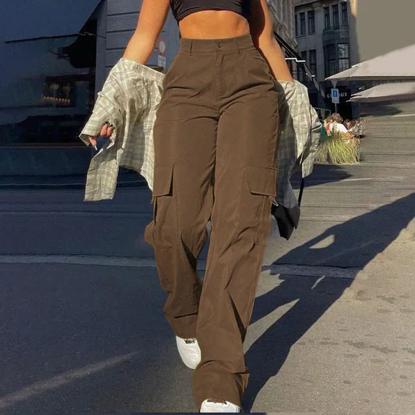Cargo Broek met Hoge Taille - Streetstyle
