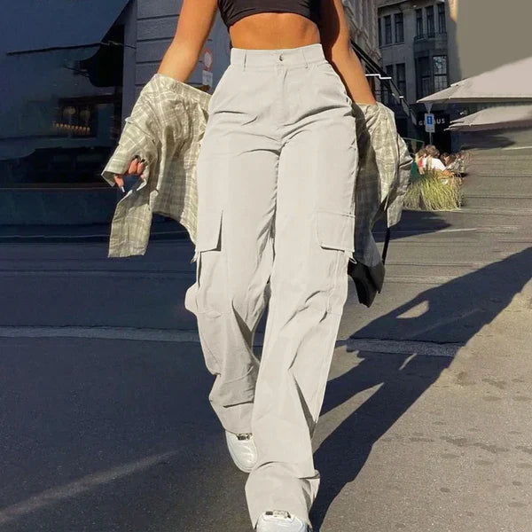Cargo Broek met Hoge Taille - Streetstyle