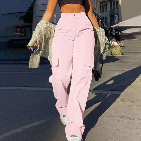 Cargo Broek met Hoge Taille - Streetstyle