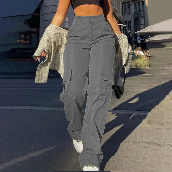 Cargo Broek met Hoge Taille - Streetstyle