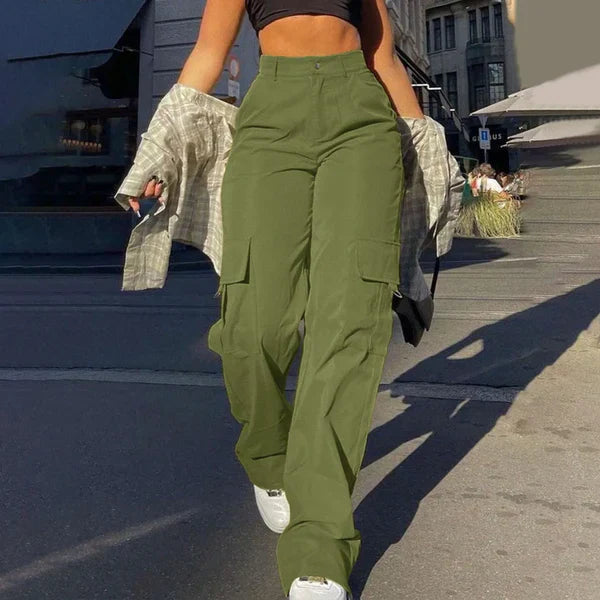 Cargo Broek met Hoge Taille - Streetstyle
