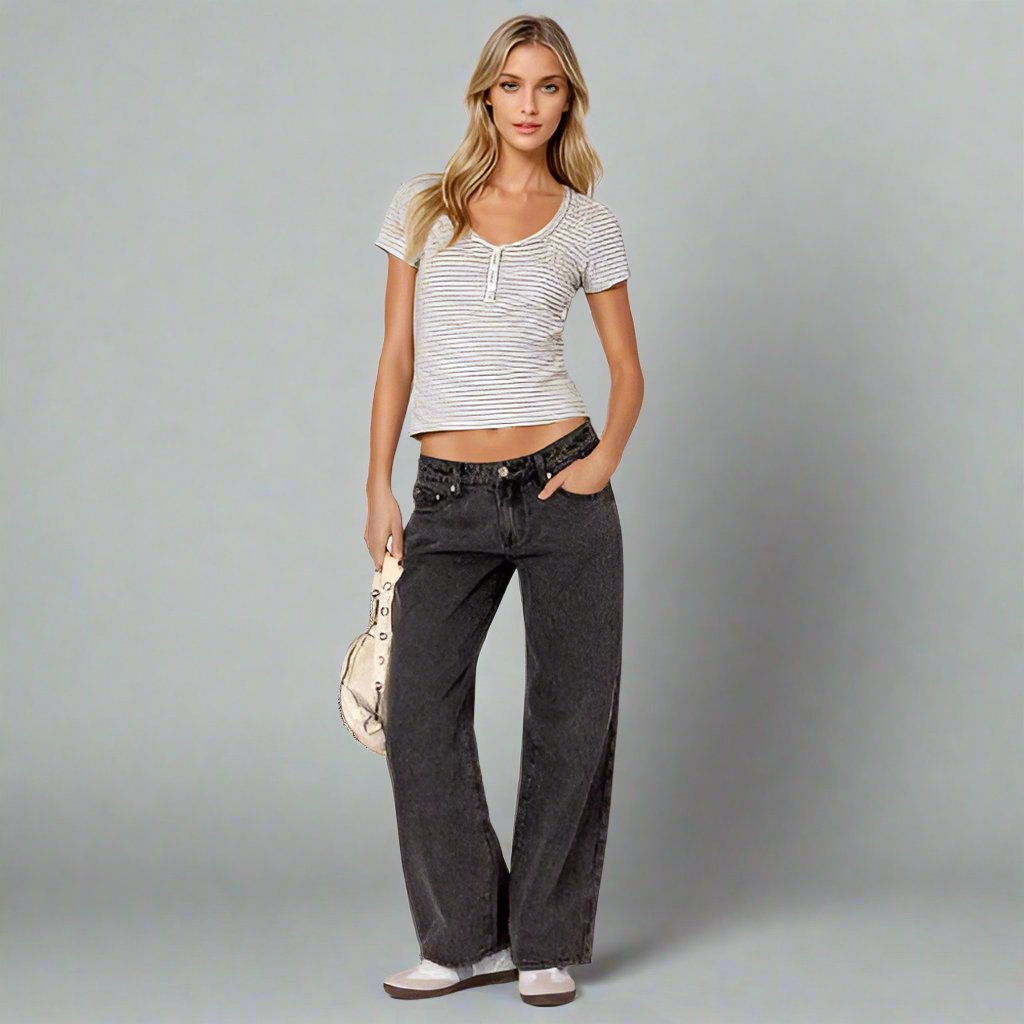 Yael | Low Rise Straight-Leg Jeans