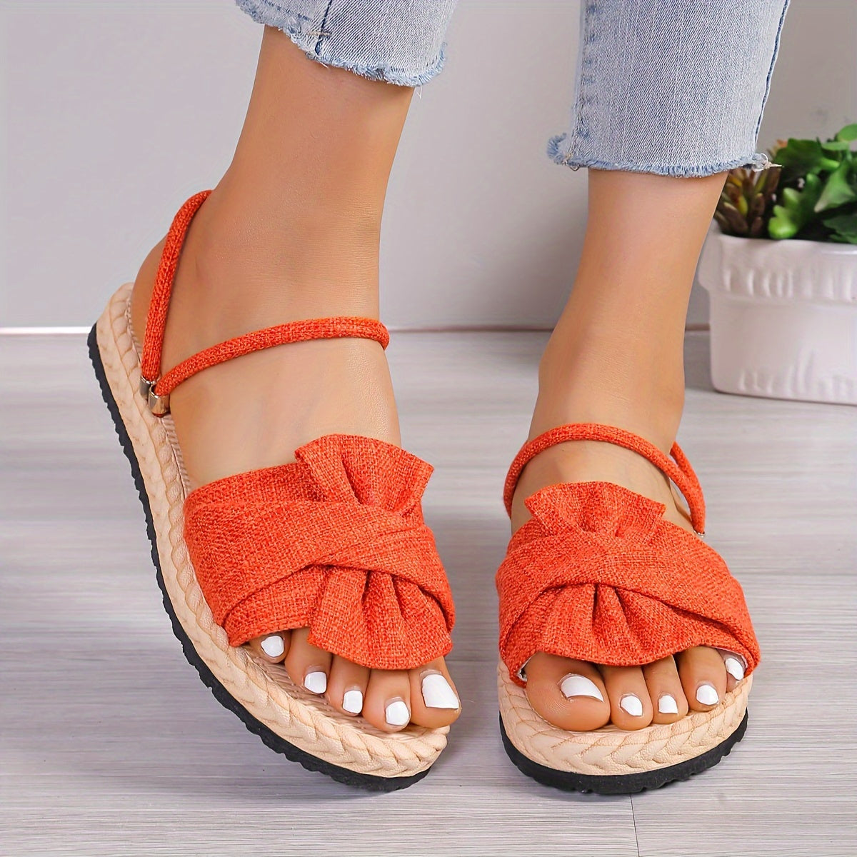 Graziella | Zomerse Sandalen met Enkelband en Strikaccent