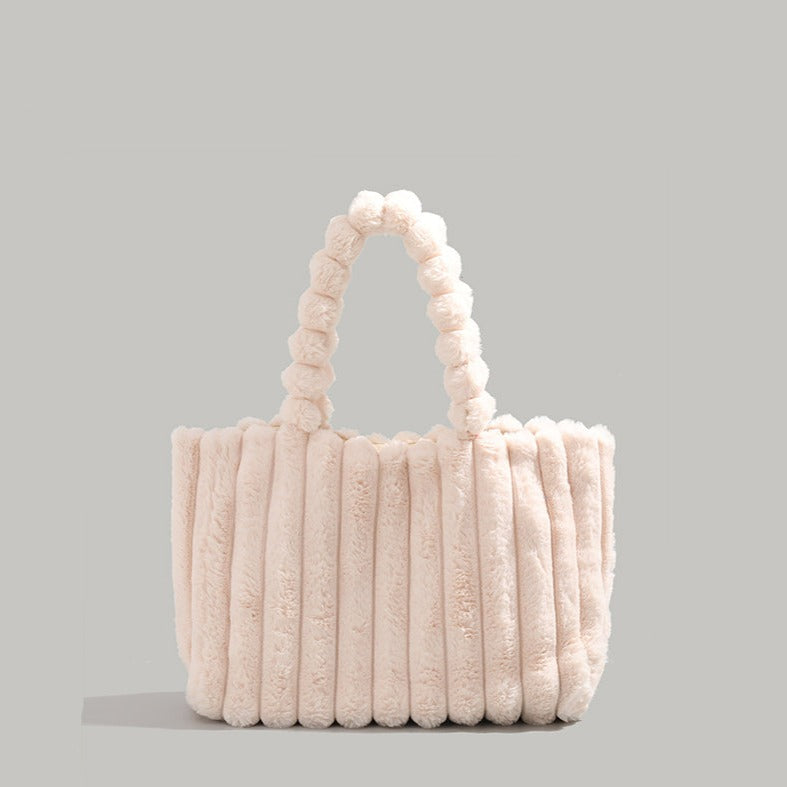 Lina | Luxe Faux Fur Handtas met Gestructureerde Look