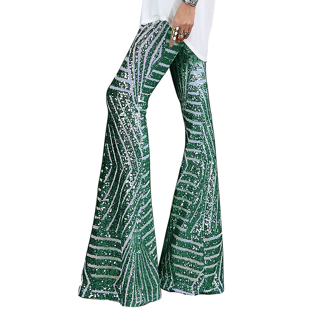 Glitter Dames Flared Paillettenbroek