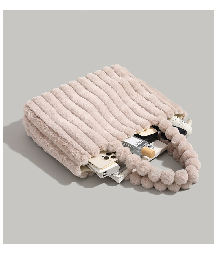 Lina | Luxe Faux Fur Handtas met Gestructureerde Look