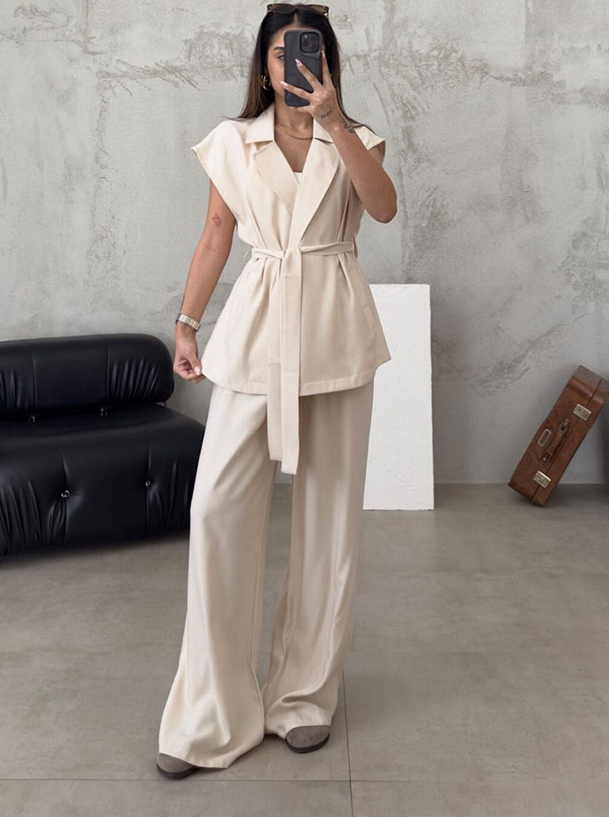 Jolene | Belted Wide-Leg Set