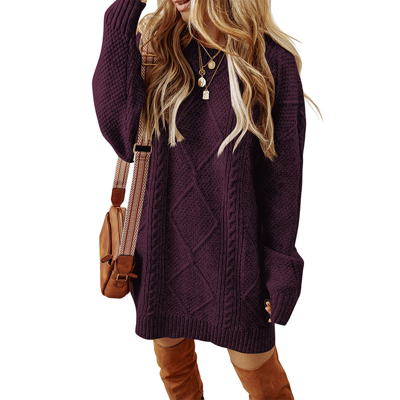 Oversized Warme Gebreide Sweater Jurk voor Dames