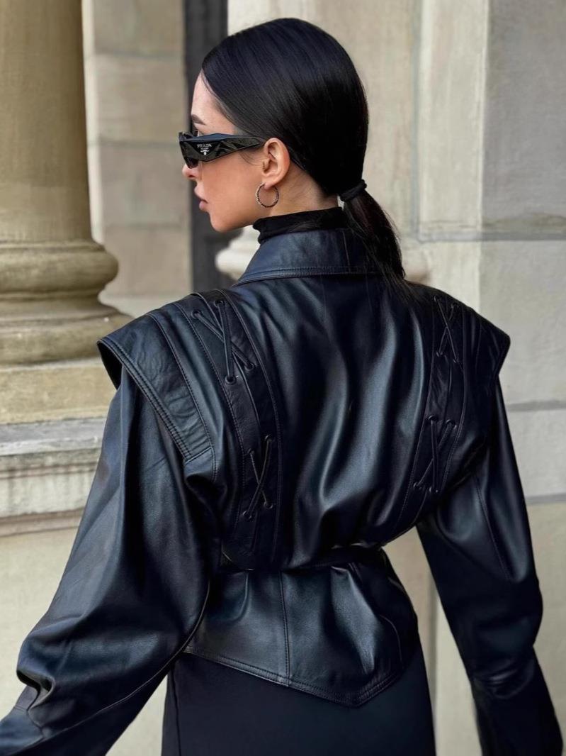 Shayee | Statement Leather Blazer