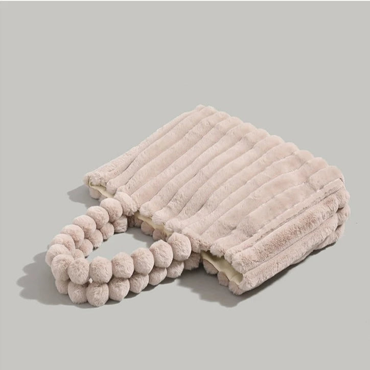 Lina | Luxe Faux Fur Handtas met Gestructureerde Look