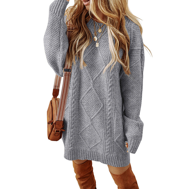 Oversized Warme Gebreide Sweater Jurk voor Dames