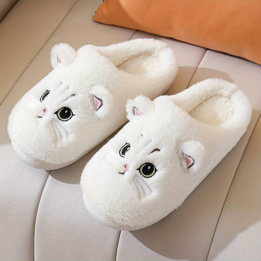 Warme Zachte Dames Pantoffels Met Schattige Kattenprint