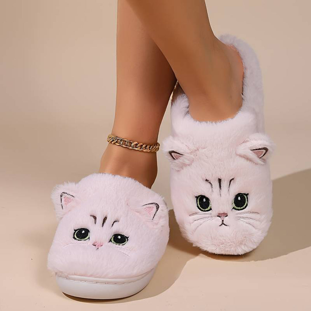 Warme Zachte Dames Pantoffels Met Schattige Kattenprint