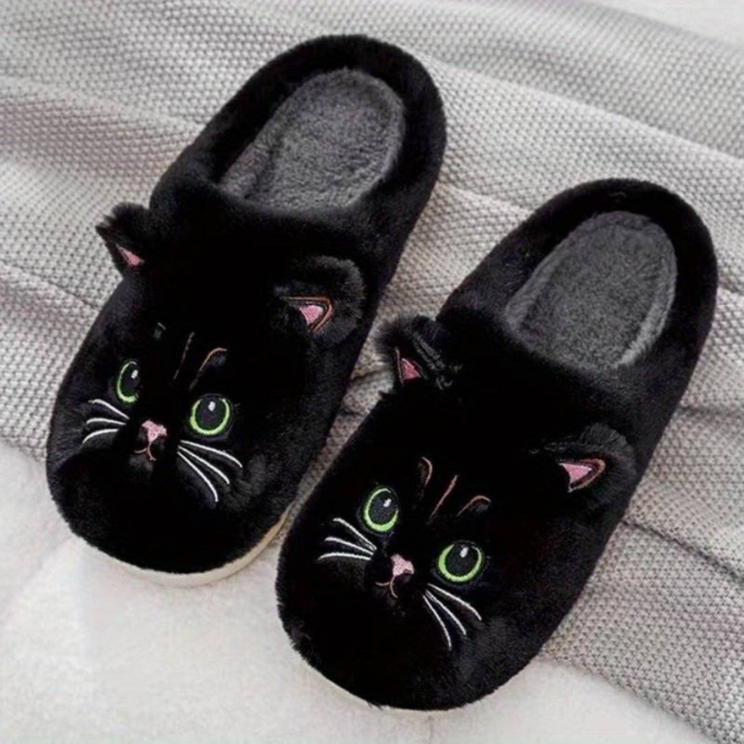 Warme Zachte Dames Pantoffels Met Schattige Kattenprint