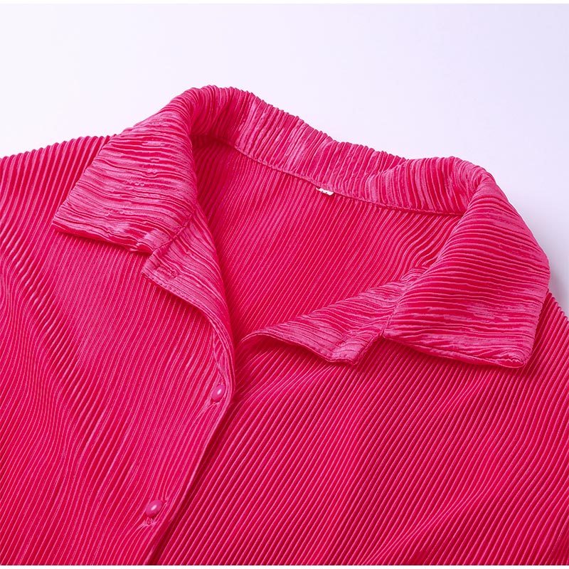 Magenta | Luxe Plissé Set met Losvallend Silhouet
