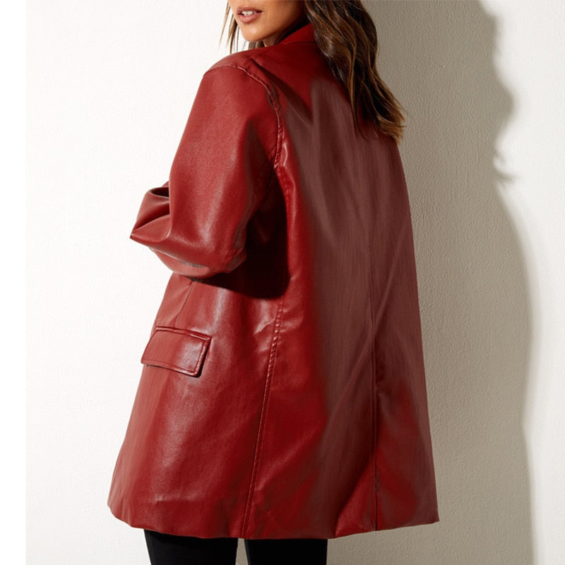Antonella | Elegante PU Leren BlazerJas
