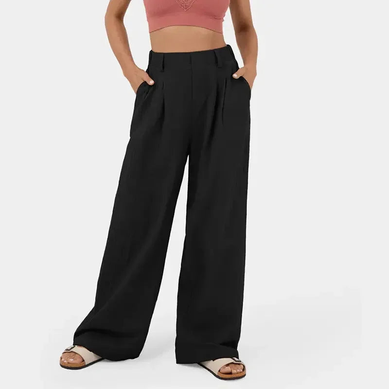 Noelle | Elegante Wijde Plooi Dames Broek
