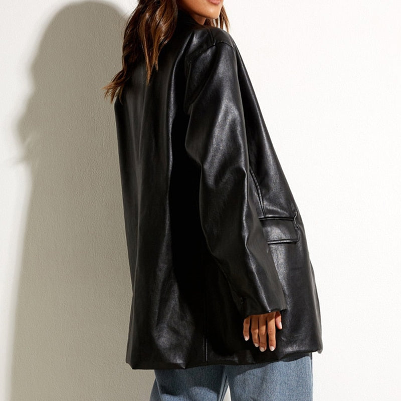 Antonella | Elegante PU Leren BlazerJas