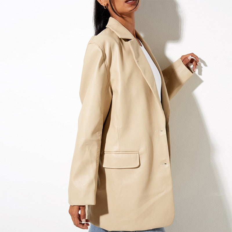 Antonella | Elegante PU Leren BlazerJas