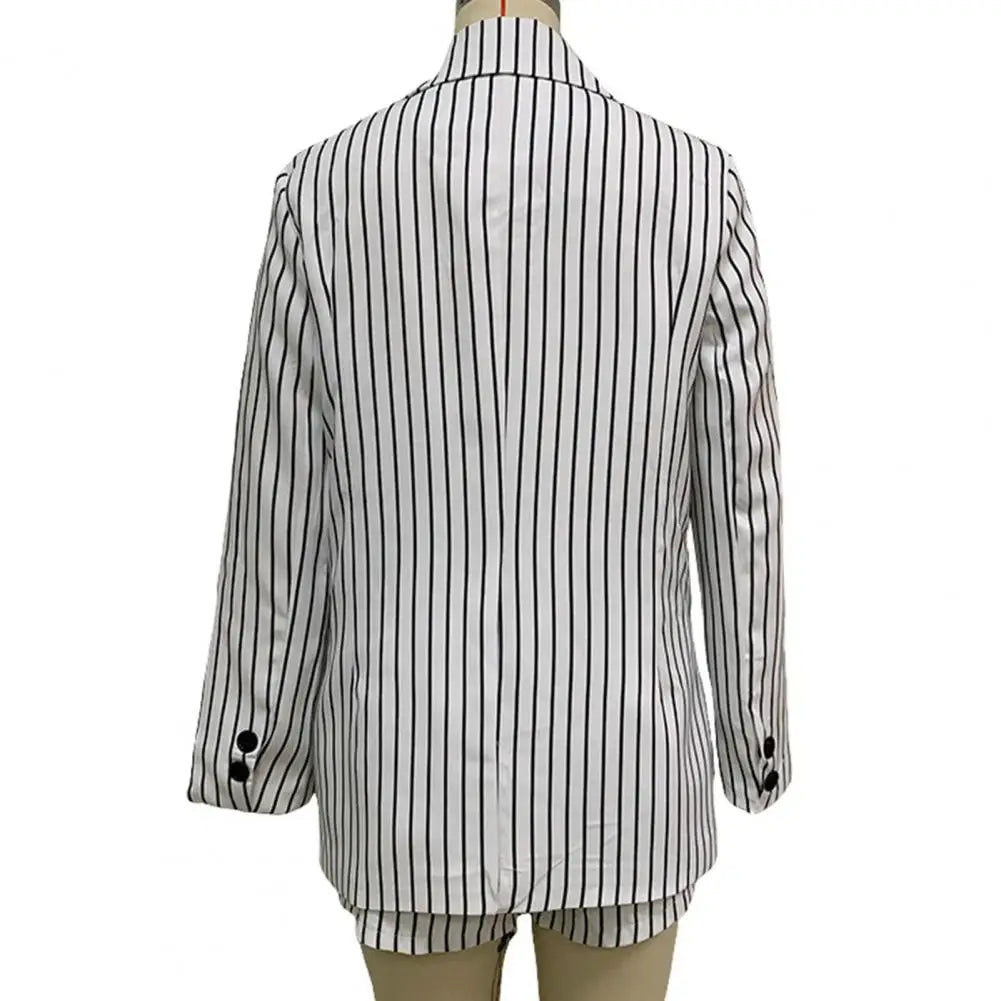 Alicja | Stijlvol Gestreept Blazer-Shorts Pak