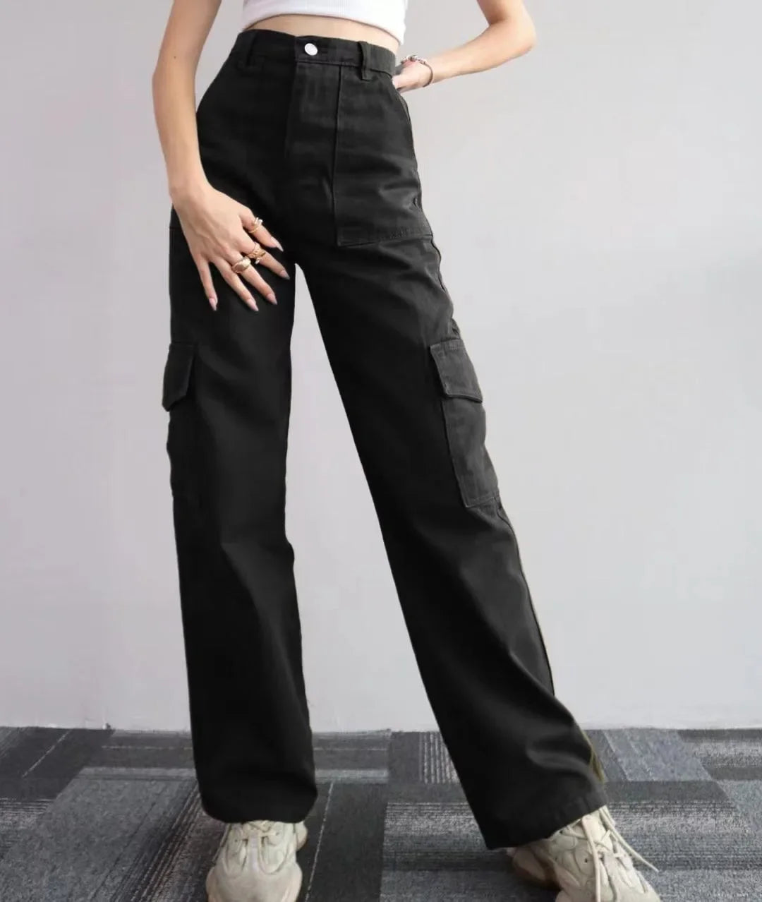 Perfect High Waist Cargo Jeans | Comfy Fit
