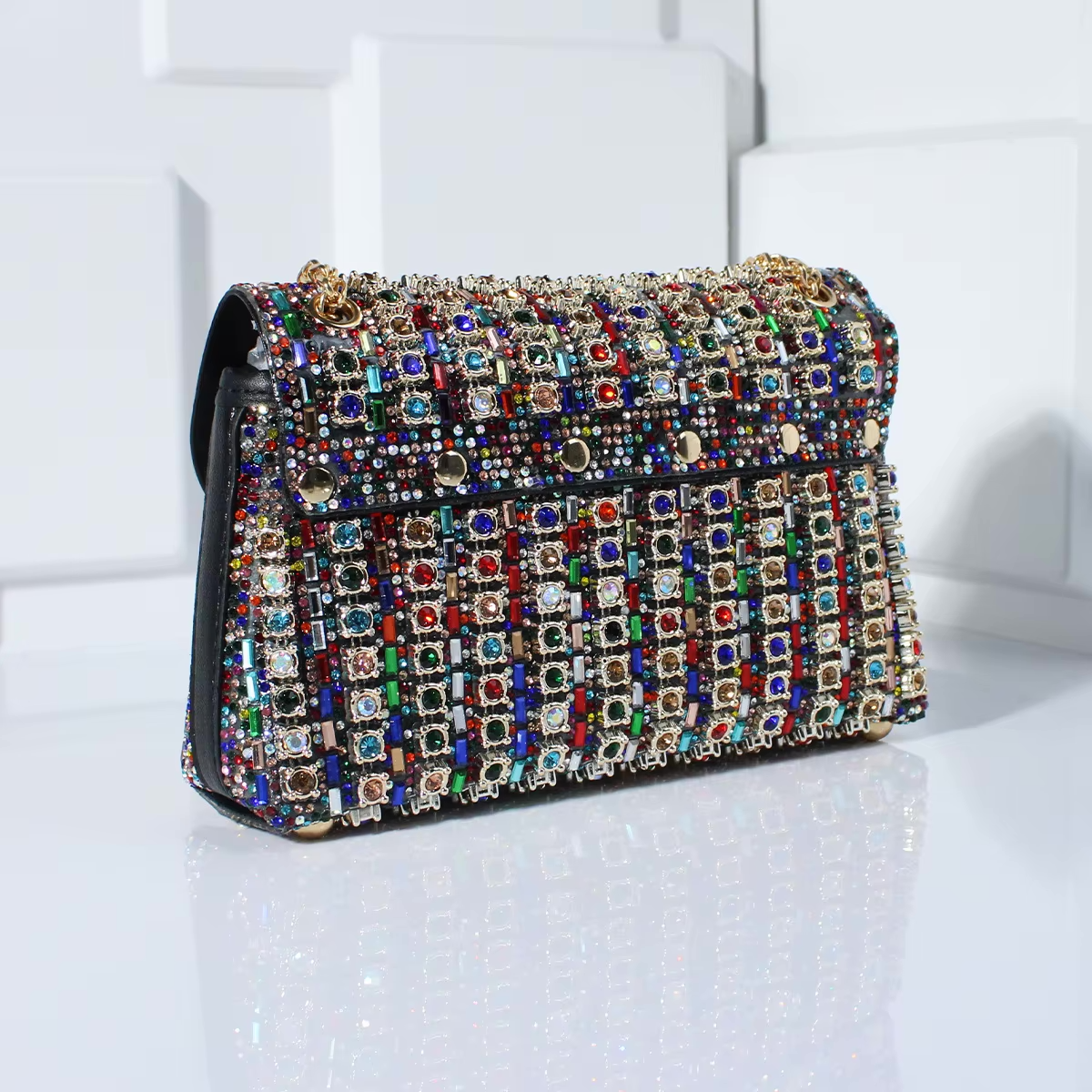 Tadea | Statement Schoudertas met Strass Mozaïek