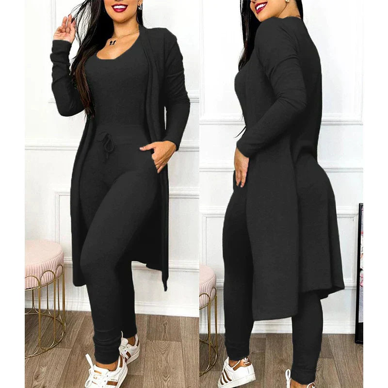 Comfortabele Dames 3-Delige Loungewear Set met Vest