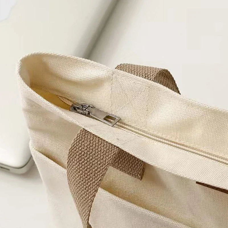 Leola | Minimalistische Canvas Schoudertas met Dubbele Vakken
