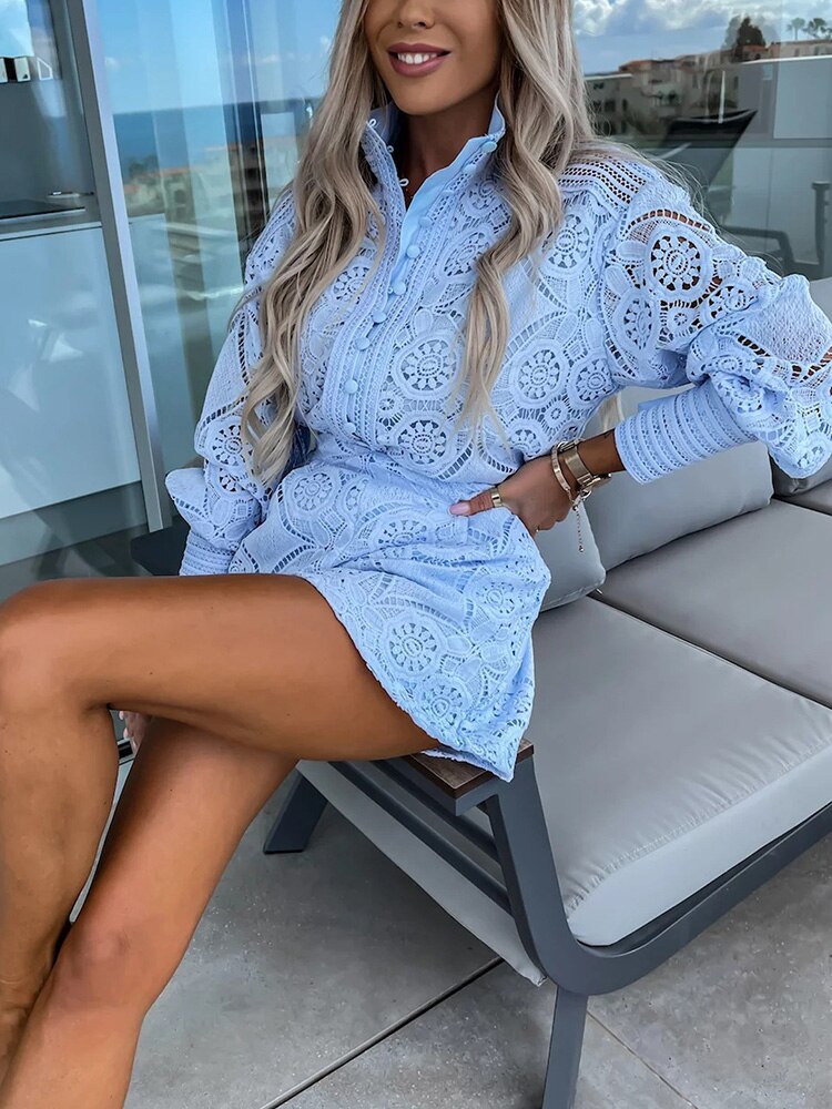 Mini Playsuit met Kanten Details Voor Dames