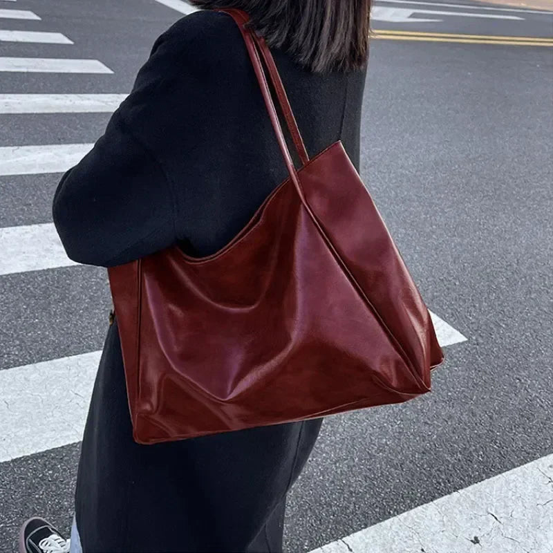 Leora | Luxe Ruime Shopper Schouder Tas
