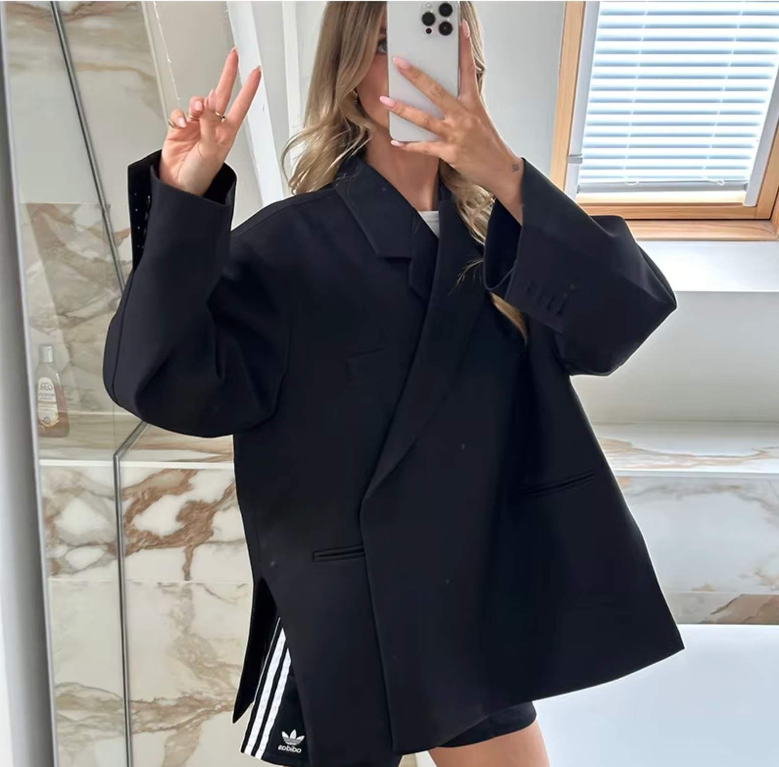 Oversized Trendy Dames Blazer met Lange Pasvorm