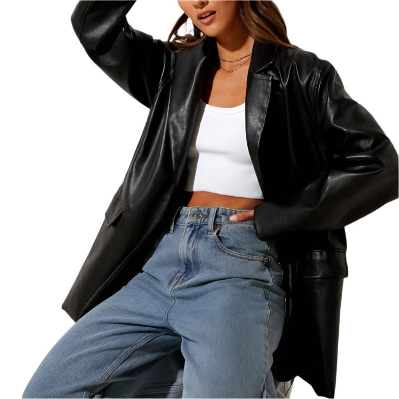 Antonella | Elegante PU Leren BlazerJas