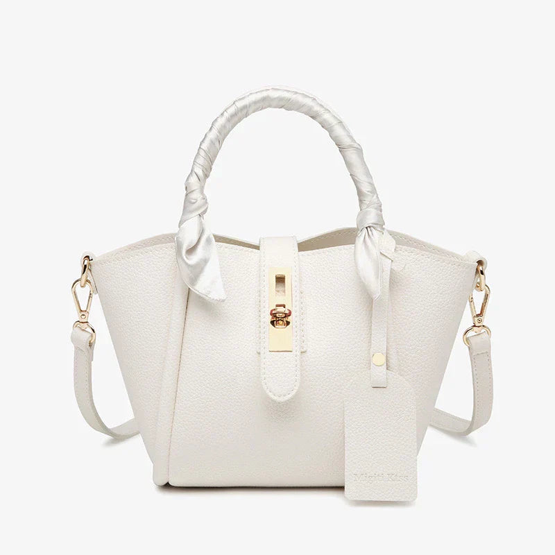 Tery | Luxe Handtas met Sjaaldetail en Gouden Sluiting