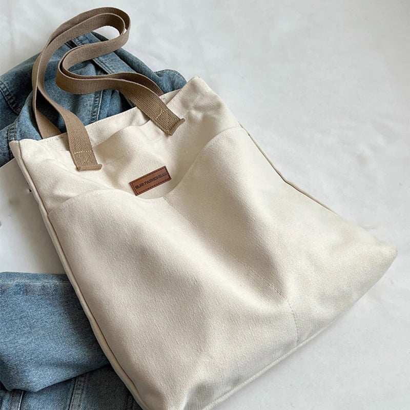 Leola | Minimalistische Canvas Schoudertas met Dubbele Vakken