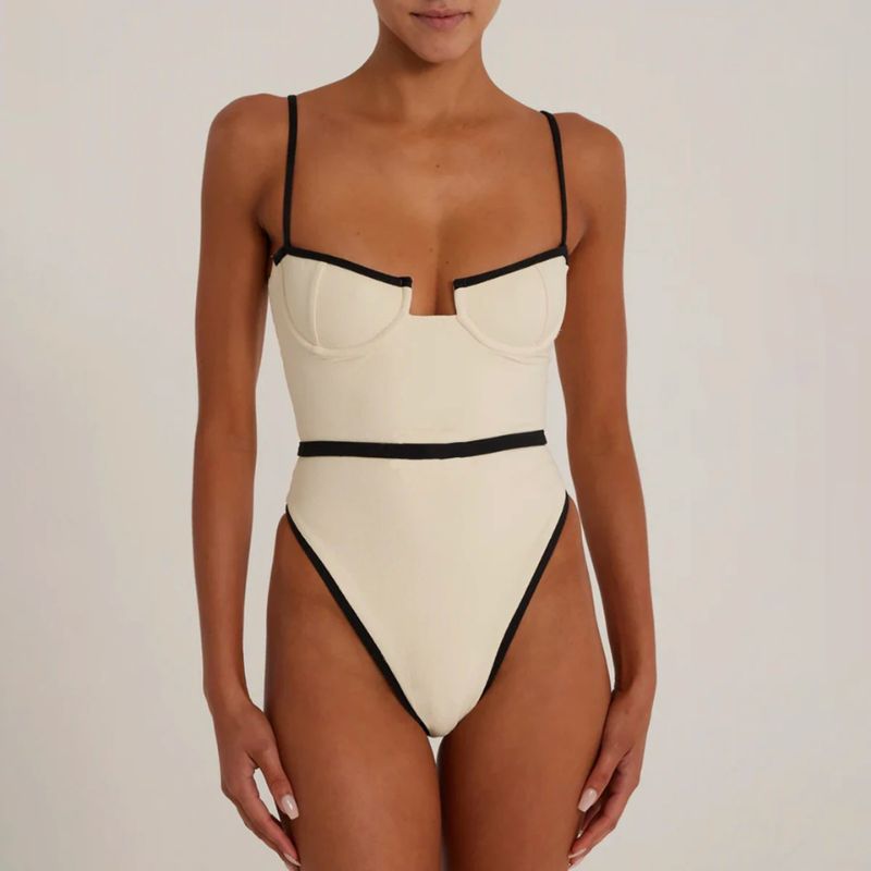Kamila | Vintage Contrast Swimsuit