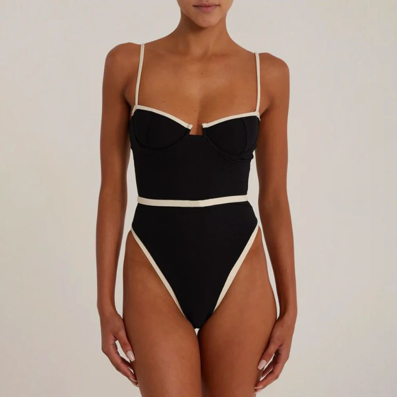 Kamila | Vintage Contrast Swimsuit