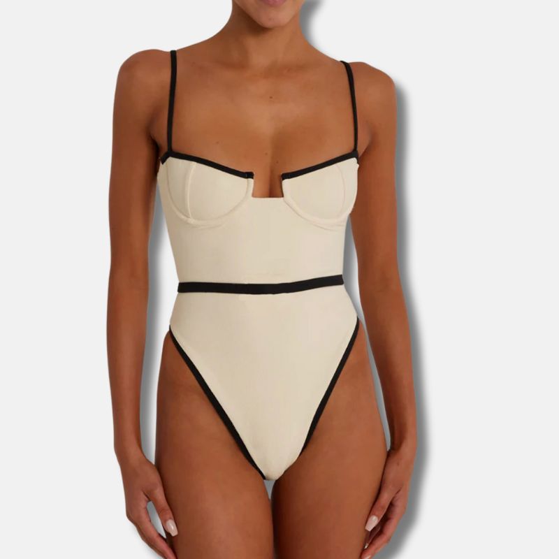 Kamila | Vintage Contrast Swimsuit