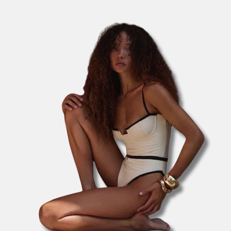Kamila | Vintage Contrast Swimsuit