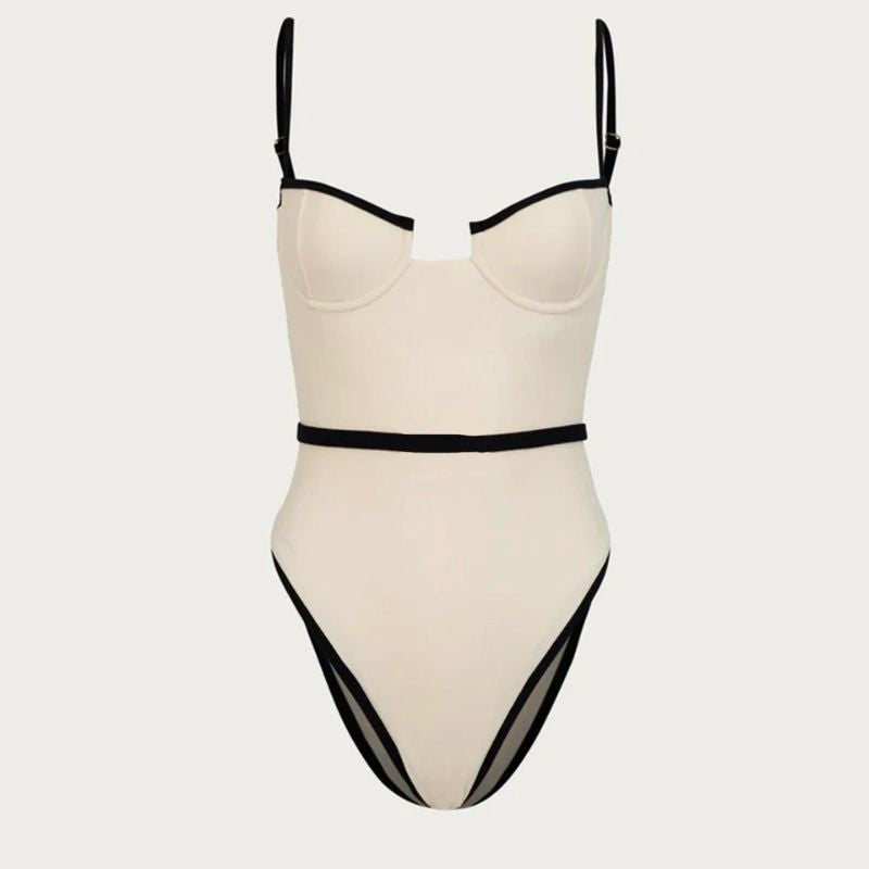 Kamila | Vintage Contrast Swimsuit