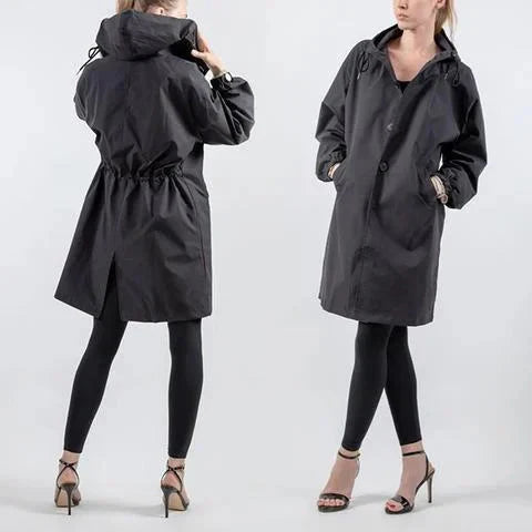 Stijlvolle Comfortabele Dames Regenjas Met Capuchon